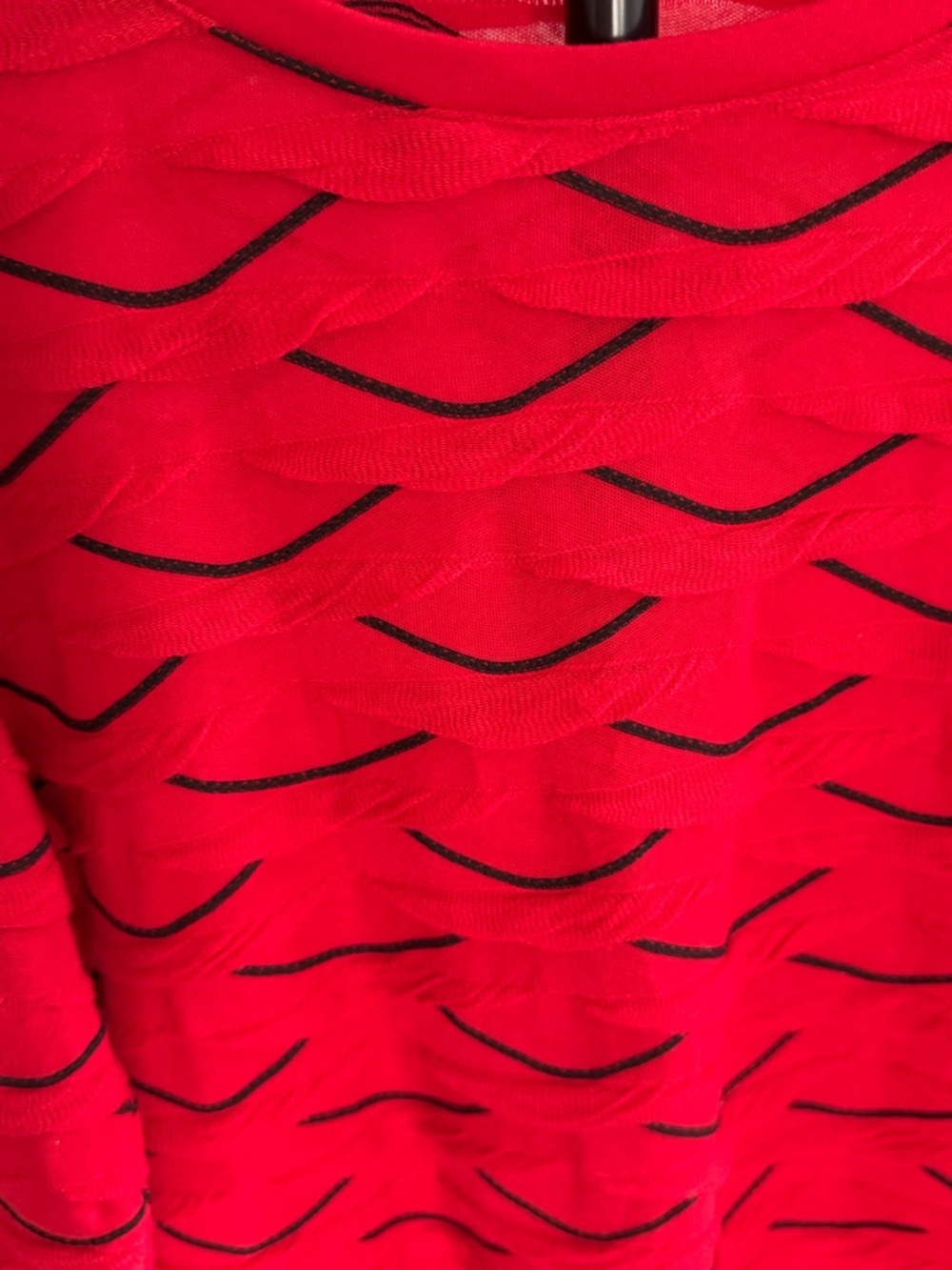 Investments Red Layered-Texture Crewneck Top - Picture 4 of 5